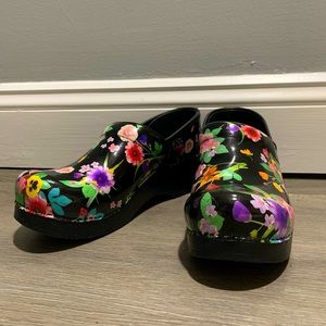 Floral Dansko Clogs, Size 38